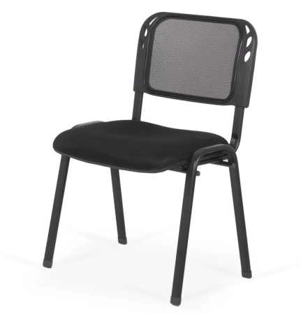 Scaun conferinta VENTO, spatar Mesh, cadru metalic, Negru [3]
