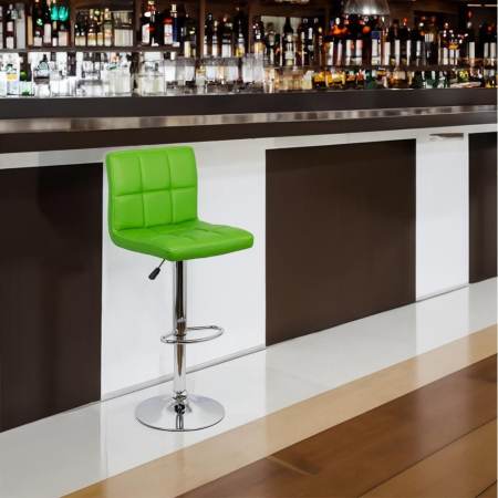 Scaun de bar Cortina, verde, piele ecologica [1]