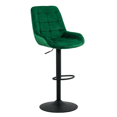 Scaune de bar - Scaun de bar Lugano, verde, catifea