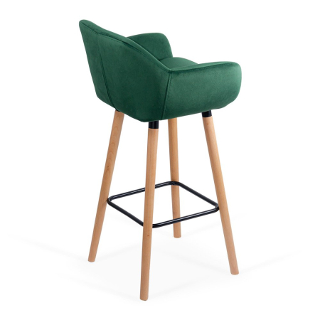 Scaun de bar Monaco, verde, catifea [2]