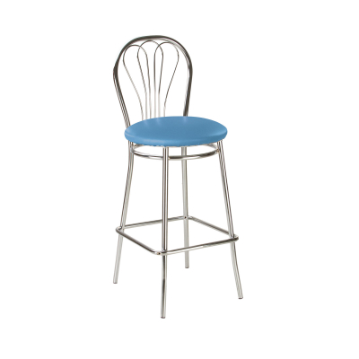 Scaun de bar Picard Hoker, Albastru deschis piele ecologica [1]