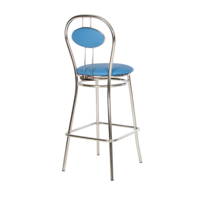 Scaun de bar Wegner Hoker, Albastru deschis piele ecologica [3]