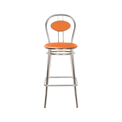 Scaun de bar Wegner Hoker, Portocaliu piele ecologica [1]