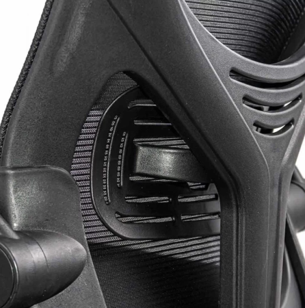 Scaun de birou AERO, brate rabatabile, Mesh + Textil, Negru [4]