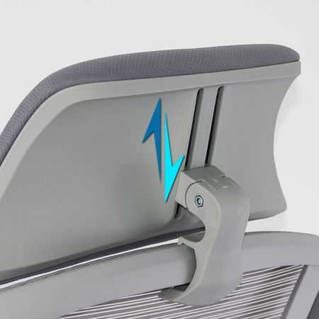 Scaun de birou Comfort, gri, plasa [2]