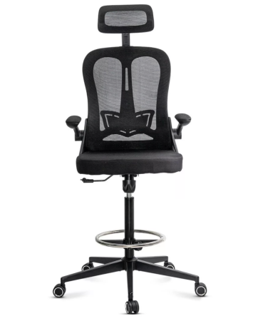 Scaun de birou ELEVATE, suport pentru picioare reglabil, Mesh, Negru [1]