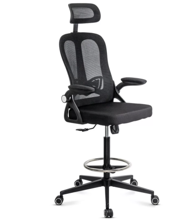 Scaune de birou - Scaun de birou ELEVATE, suport pentru picioare reglabil, Mesh, Negru