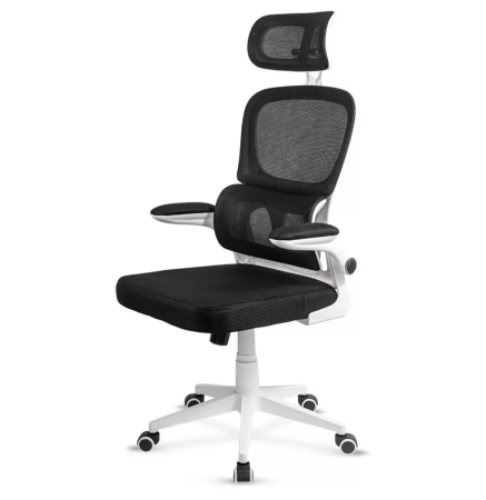 Scaun de birou ergonomic Davos 138, suport lombar reglabil , Negru, Stofa + Mesh [4]