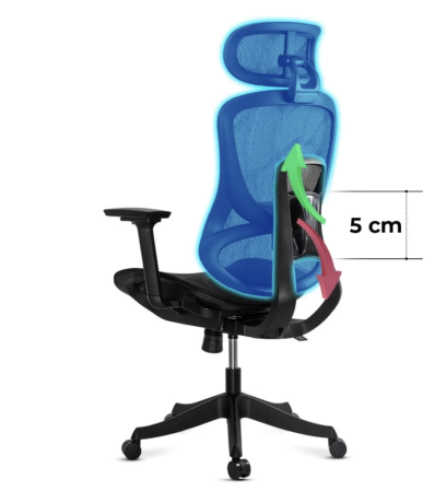 Scaun de birou ergonomic din Mesh cu brațe reglabile 3D DIABLO, Negru [2]