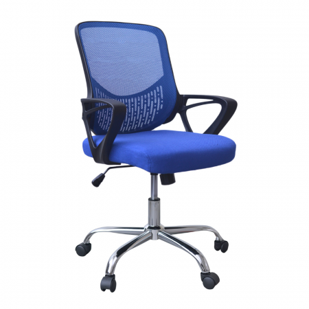 Scaun de birou ergonomic GRAVO, Albastru, Mesh/Textil [0]