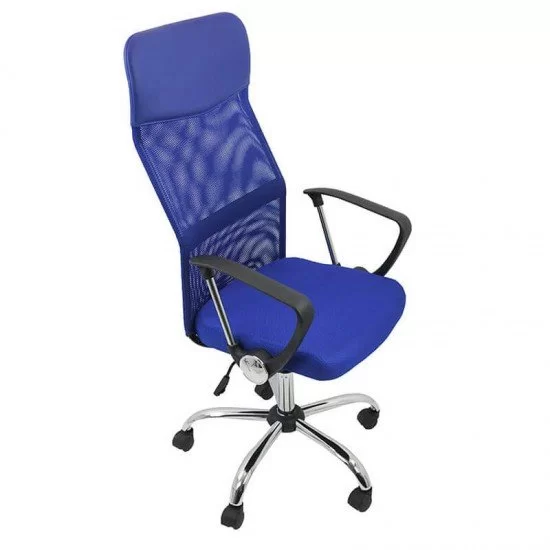 Scaun de birou ergonomic TAZZ Mesh/ piele ecologica Albastru [2]