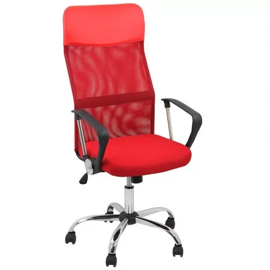 Scaune de birou - Scaun de birou ergonomic TAZZ Mesh/ piele ecologica Rosu