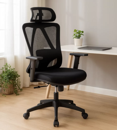 Scaun de birou ergonomic Vertex 135, Negru, Mesh [6]