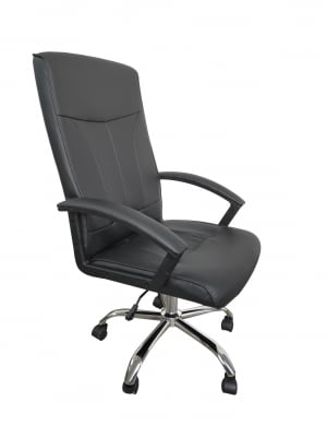 Scaun de birou ergonomic VITO, PU, Negru [2]