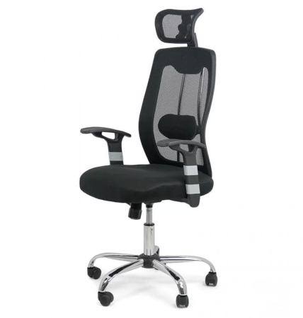 Scaun de birou GOZO, stofa + Mesh, Negru [1]