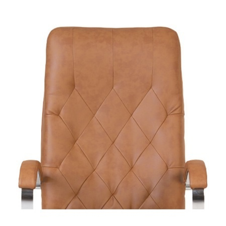 Scaun de birou HAVANA STEEL CHROME, mecanism Multiblock, Brun deschis, piele ecologica [3]