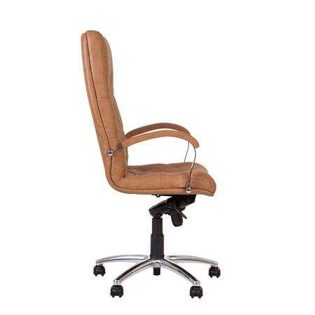 Scaun de birou HAVANA STEEL CHROME, mecanism Multiblock, Brun deschis, piele ecologica [2]
