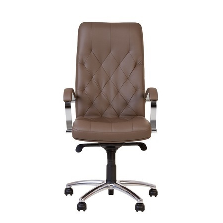 Scaun de birou HAVANA STEEL CHROME, mecanism Multiblock, Brun, piele ecologica [2]