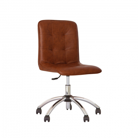 Scaune de birou - Scaun de birou MALMA GTS CHROME, Maro deschis piele ecologica
