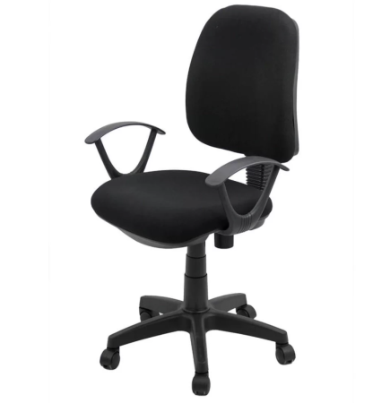 Scaun de birou NOVA, reglabil pe inaltime, stofa, Negru [1]