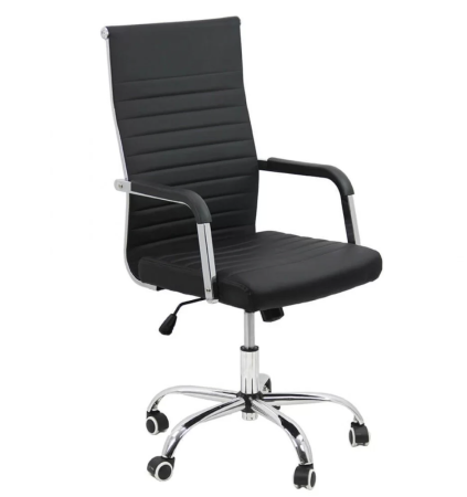 Scaune ergonomice - Scaun de birou ODESSA, cu brate, ajustabil,piele ecologica, Negru