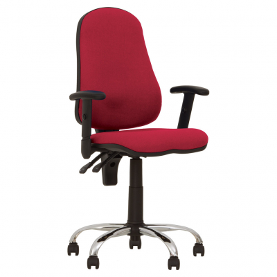 Scaune de birou - Scaun de birou OFFICE GTR CHROME, Rosu stofa fiji