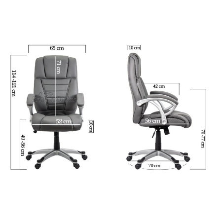 Scaun de birou Optima 81, negru, piele ecologica [2]