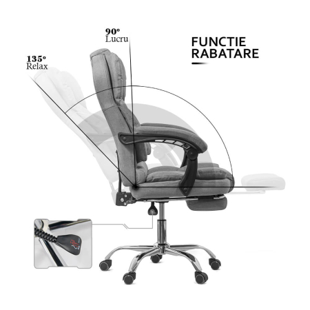 Scaun de birou Prime, gri, stofa [1]