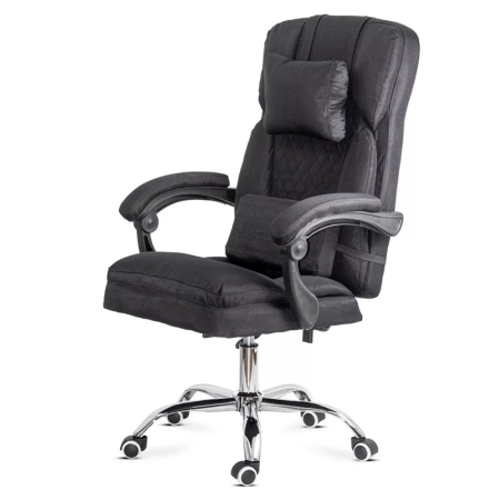 Scaun de birou RELAXA, perna lombara cu masaj, stofa, Negru [7]