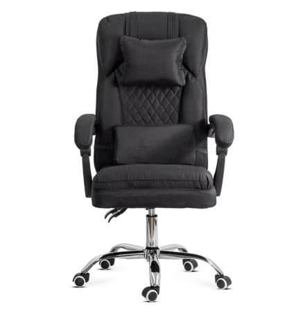 Scaun de birou RELAXA, perna lombara cu masaj, stofa, Negru [6]