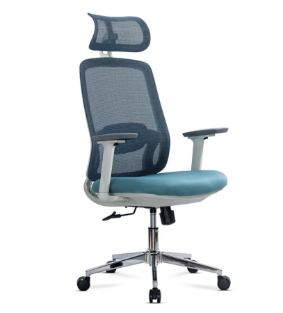 Scaune de birou - Scaun de birou SKY, brate 3D, suport lombar reglabil, Mesh + Textil, Bleu