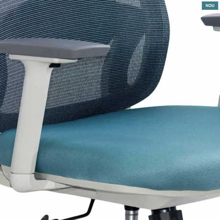 Scaun de birou SKY, brate 3D, suport lombar reglabil, Mesh + Textil, Bleu [4]