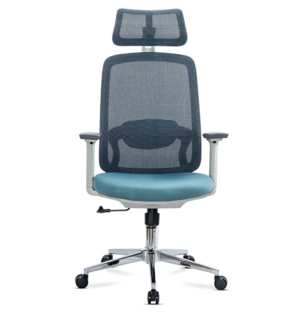 Scaun de birou SKY, brate 3D, suport lombar reglabil, Mesh + Textil, Bleu [1]