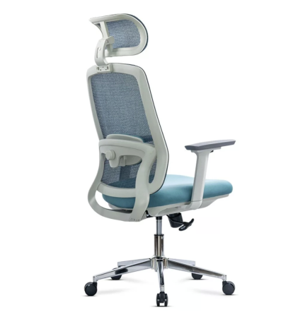 Scaun de birou SKY, brate 3D, suport lombar reglabil, Mesh + Textil, Bleu [3]