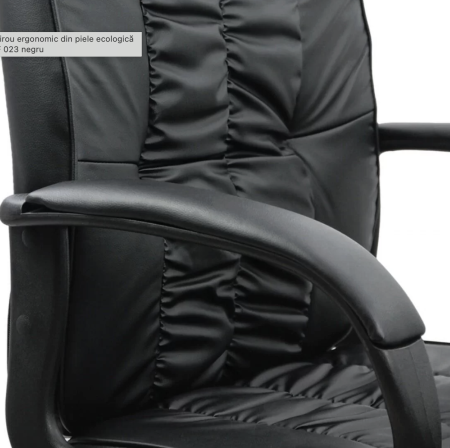 Scaun de birou URBAN, mecanism balans, piele ecologica, Negru [3]
