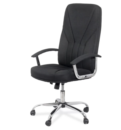 Scaun de birou VEGA, mecanism balans, stofa, Negru [1]