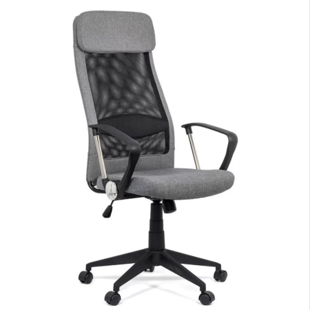 Scaune de birou - Scaun de birou VORTEX, tetiera captusita, Mesh + Stofa, Gri