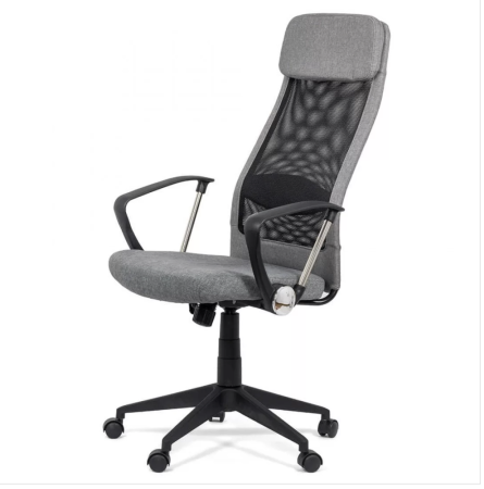 Scaun de birou VORTEX, tetiera captusita, Mesh + Stofa, Gri [1]