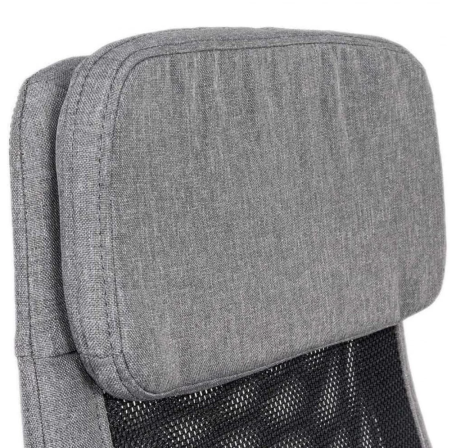 Scaun de birou VORTEX, tetiera captusita, Mesh + Stofa, Gri [5]