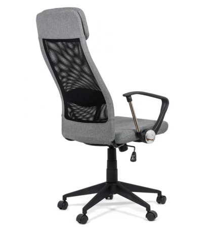 Scaun de birou VORTEX, tetiera captusita, Mesh + Stofa, Gri [2]