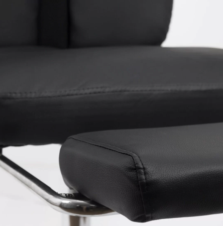 Scaun de birou ZENITH, suport pentru picioare, recliner 135°, Piele ecologica, Negru [6]
