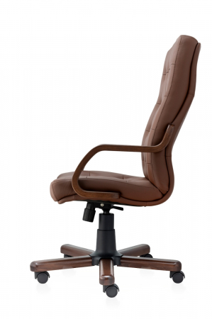 Scaun directorial ATLAS EXTRA  piele naturala, Maro inchis [2]