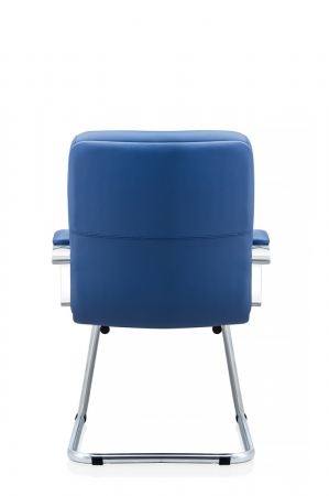 Scaun de conferinta ATLAS CHROME piele naturala, Albastru [3]