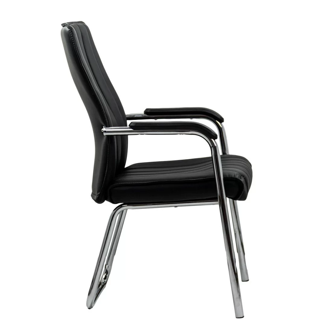 Scaun de conferinta BASE, piele ecologica, Negru [2]