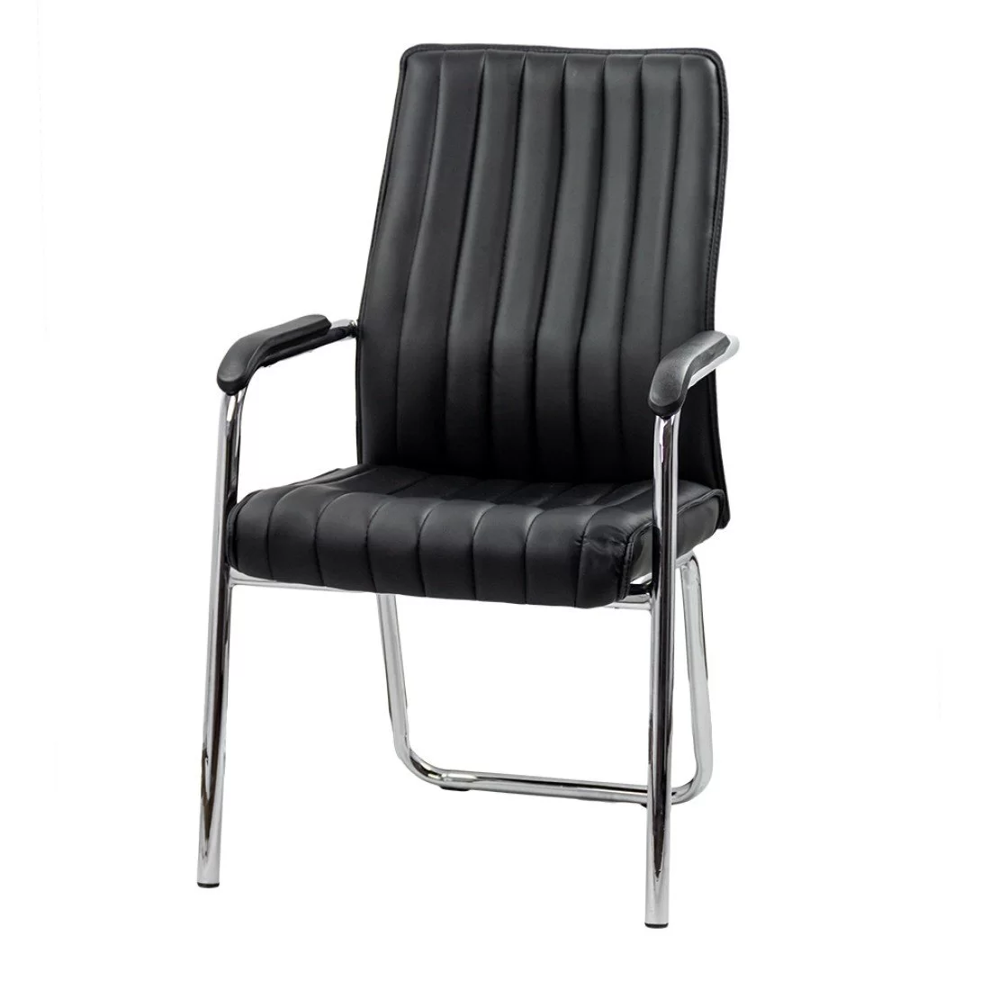 Scaun de conferinta BASE, piele ecologica, Negru [1]