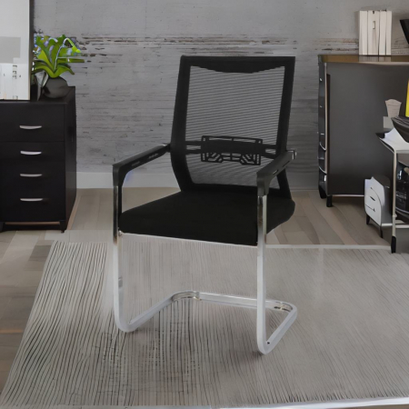 Scaun de vizitator ergonomic TARGA CF, Mesh/Textil, Negru [4]