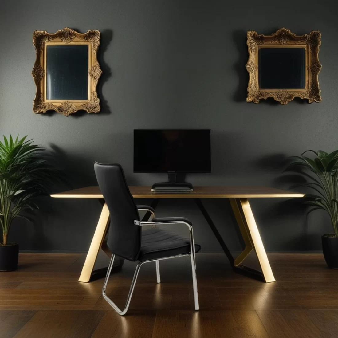 Scaun de vizitator HELLA, piele ecologica, Negru [2]