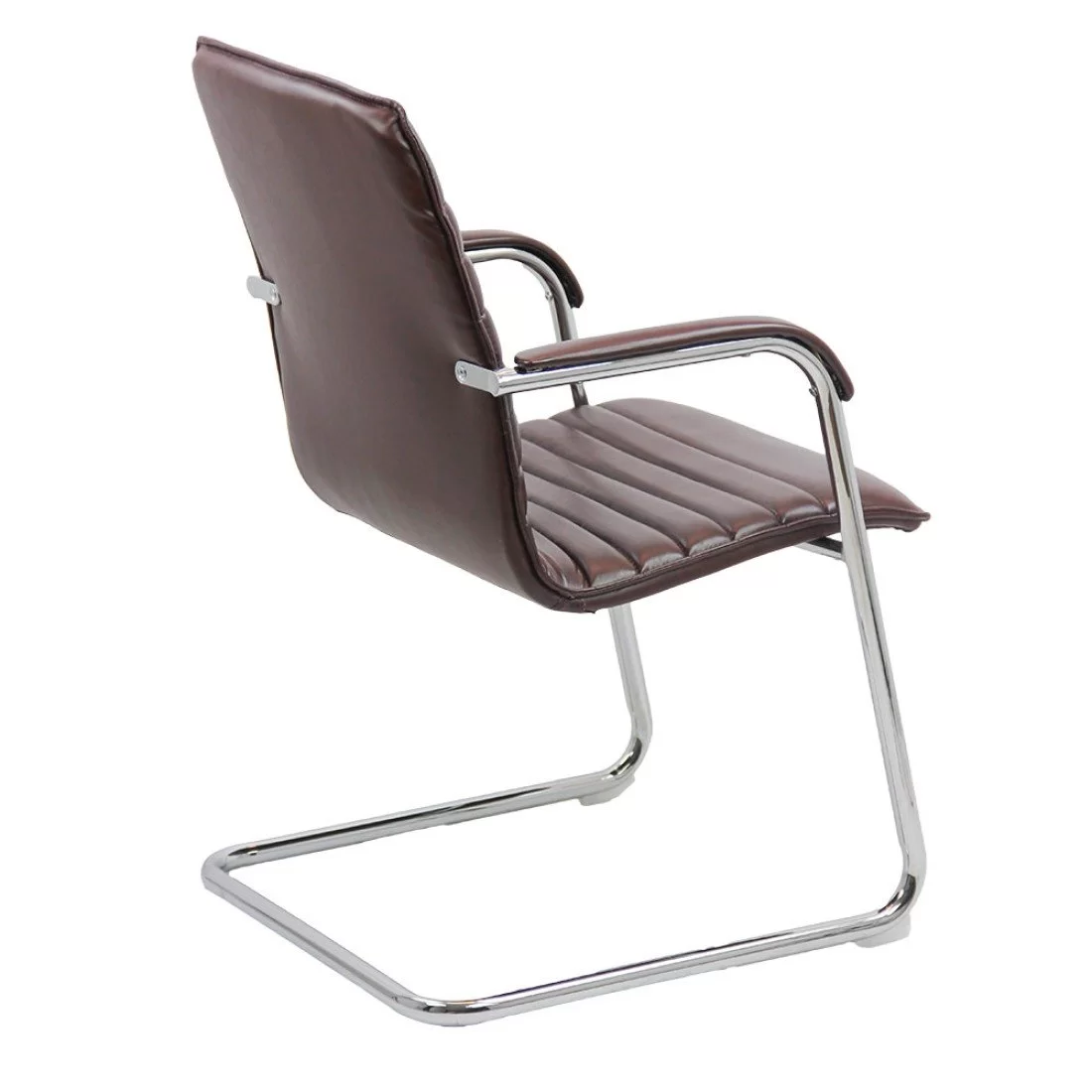 Scaun de vizitator MELT, piele ecologica, Maro [3]