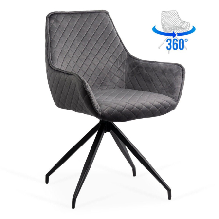 Scaune de dining - Scaun dining Aida 193, gri, catifea
