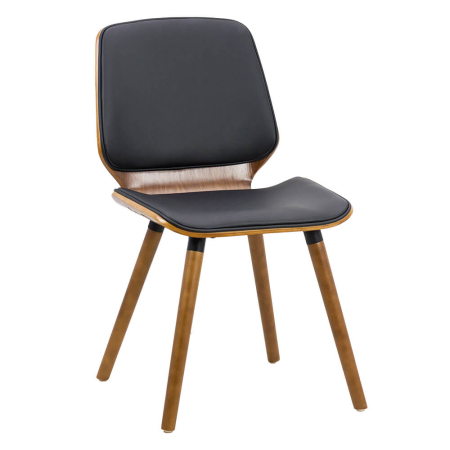 Scaune de dining - Scaun dining Alma, negru, piele ecologica